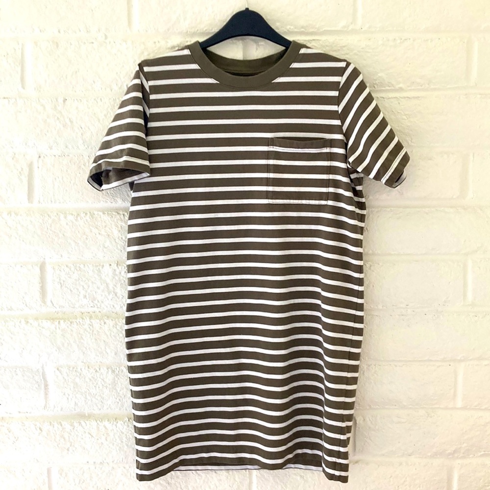 Everlane Striped Organic Cotton Weekend Tee Dress in Kalamata